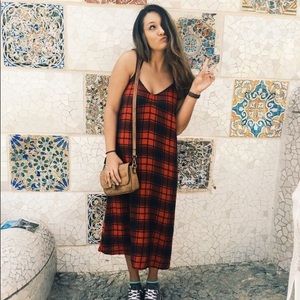Zara Plaid midi dress